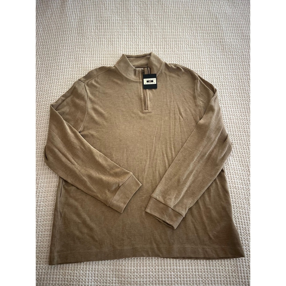 Joseph‎ Abboud Sweater Mens XL Modern Fit 1/4 Zip Mock Neck Beige NWT GIFT ($59)